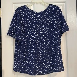 Short Sleeve Blouse w/ Tie in back